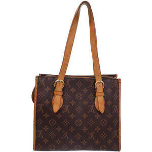 Louis Vuitton Monogram Shoulder Bag Popincourt Leather Brown